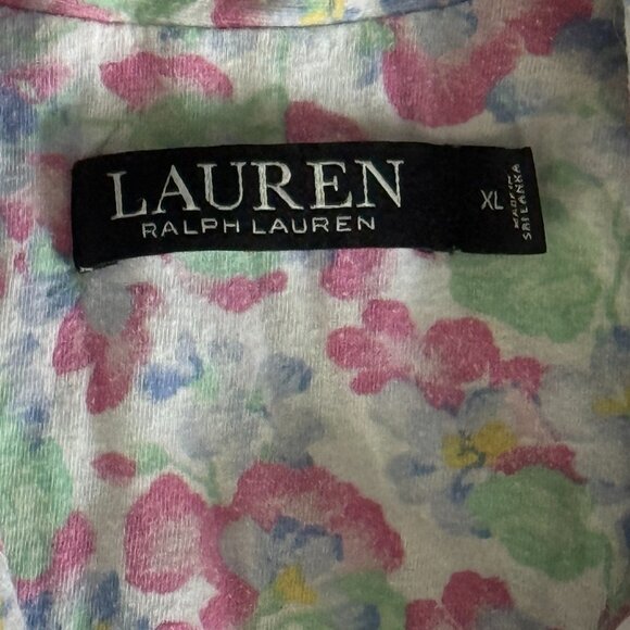 Lauren Ralph Lauren Black Label Pajama Set Womens XL Floral Capri Sleepwear - Picture 2 of 9
